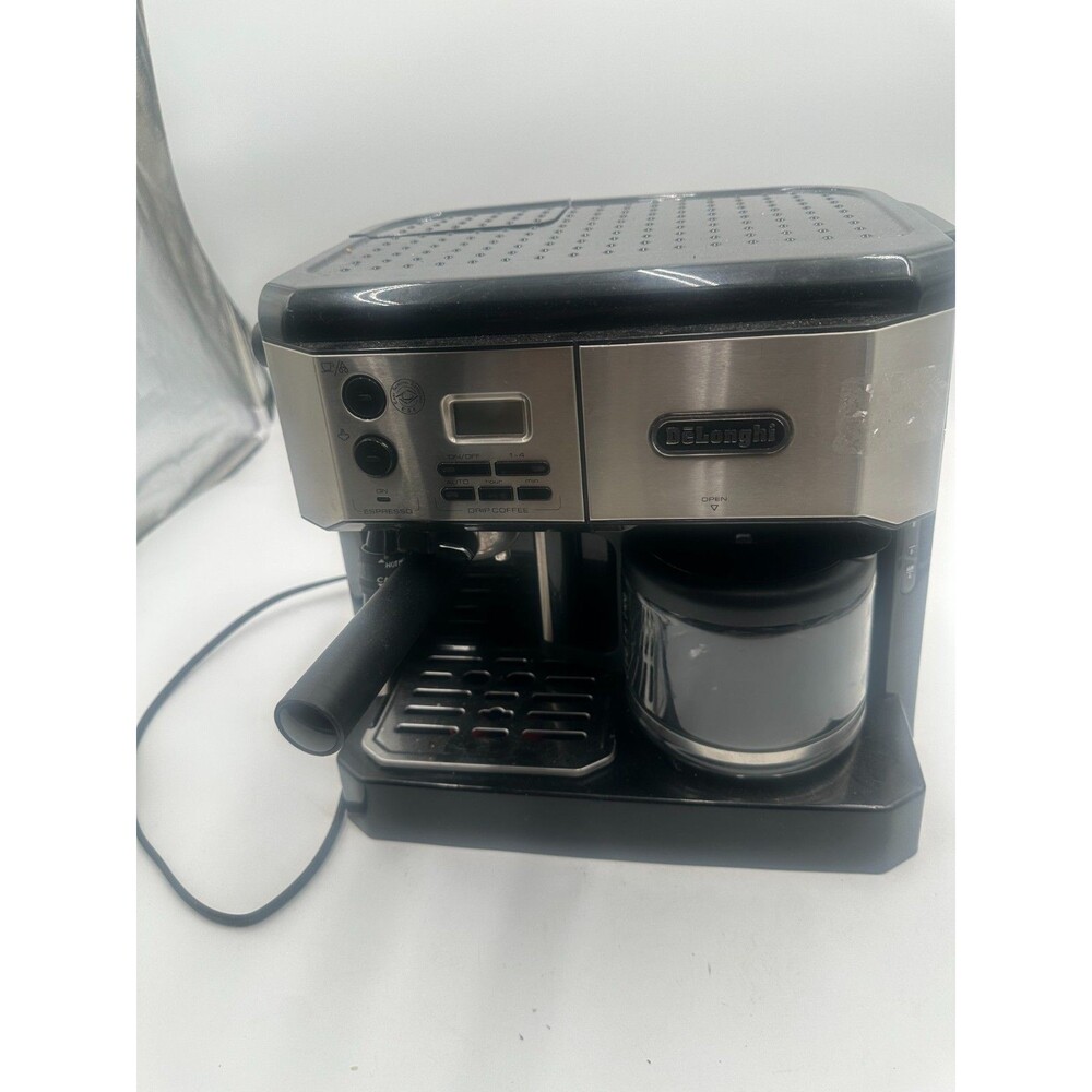 DeLonghi BC0430BC Espresso Maker & 10 Cup Coffee Maker Combo Steam Frother Note
